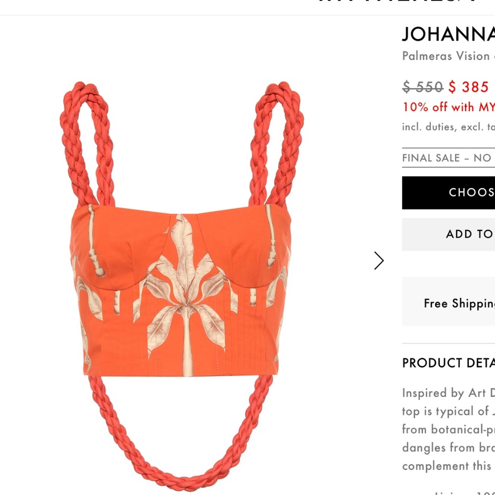 LASTCHANCE- 3/29 only Johanna Ortiz palmeras vision top/skirt set/size 0/2 *MINT - Picture 4 of 16